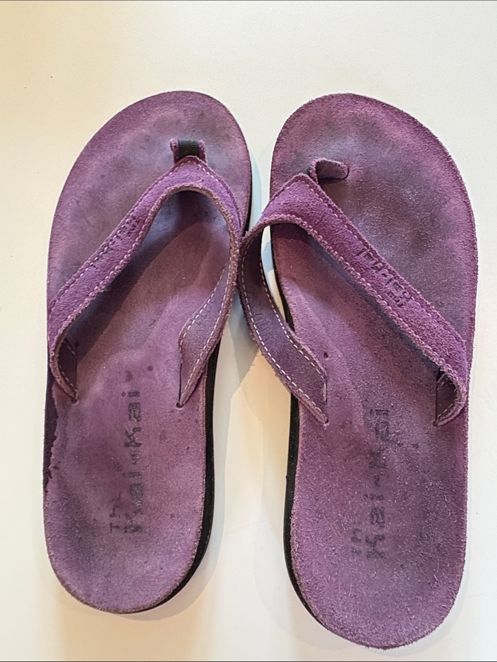 Purple Suede Women's Flip-Flop Sandals